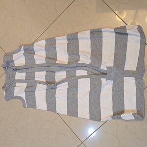 Burt's Bees Baby Gray and White Striped Sleep Sack